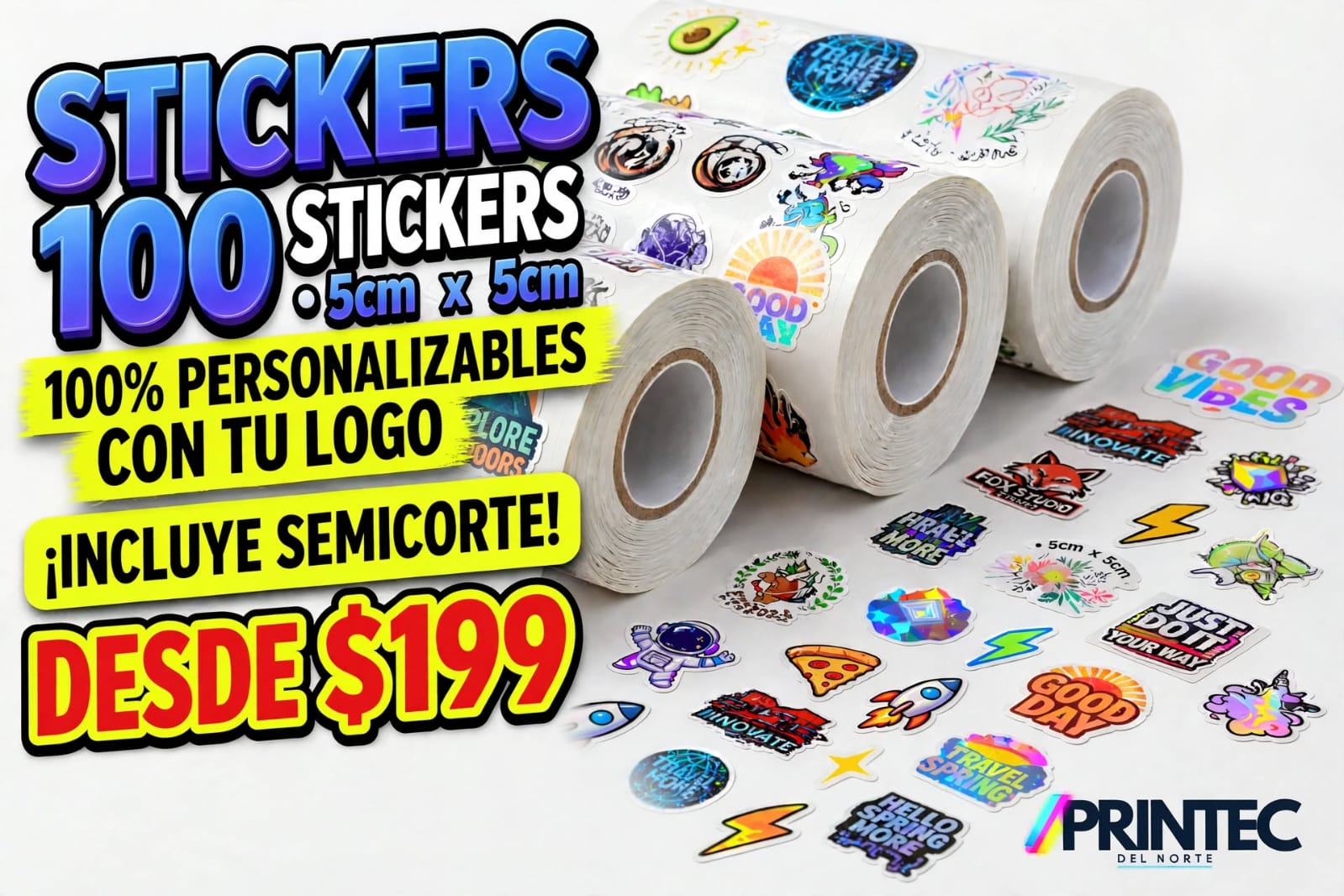 Stickers Personalizados 200 piezas
